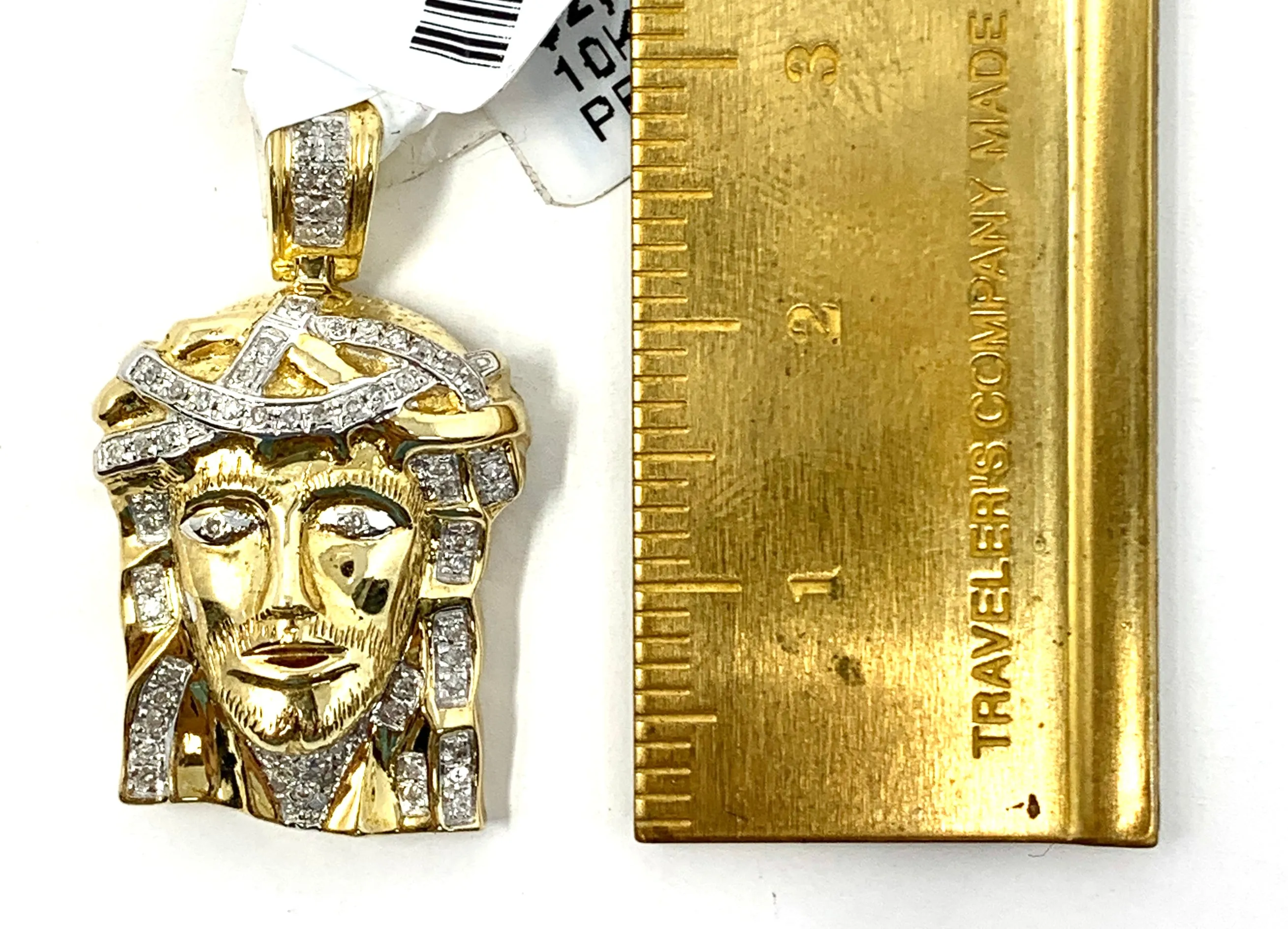 10K 0.19CT Yellow Gold Jesus Pendant Charm