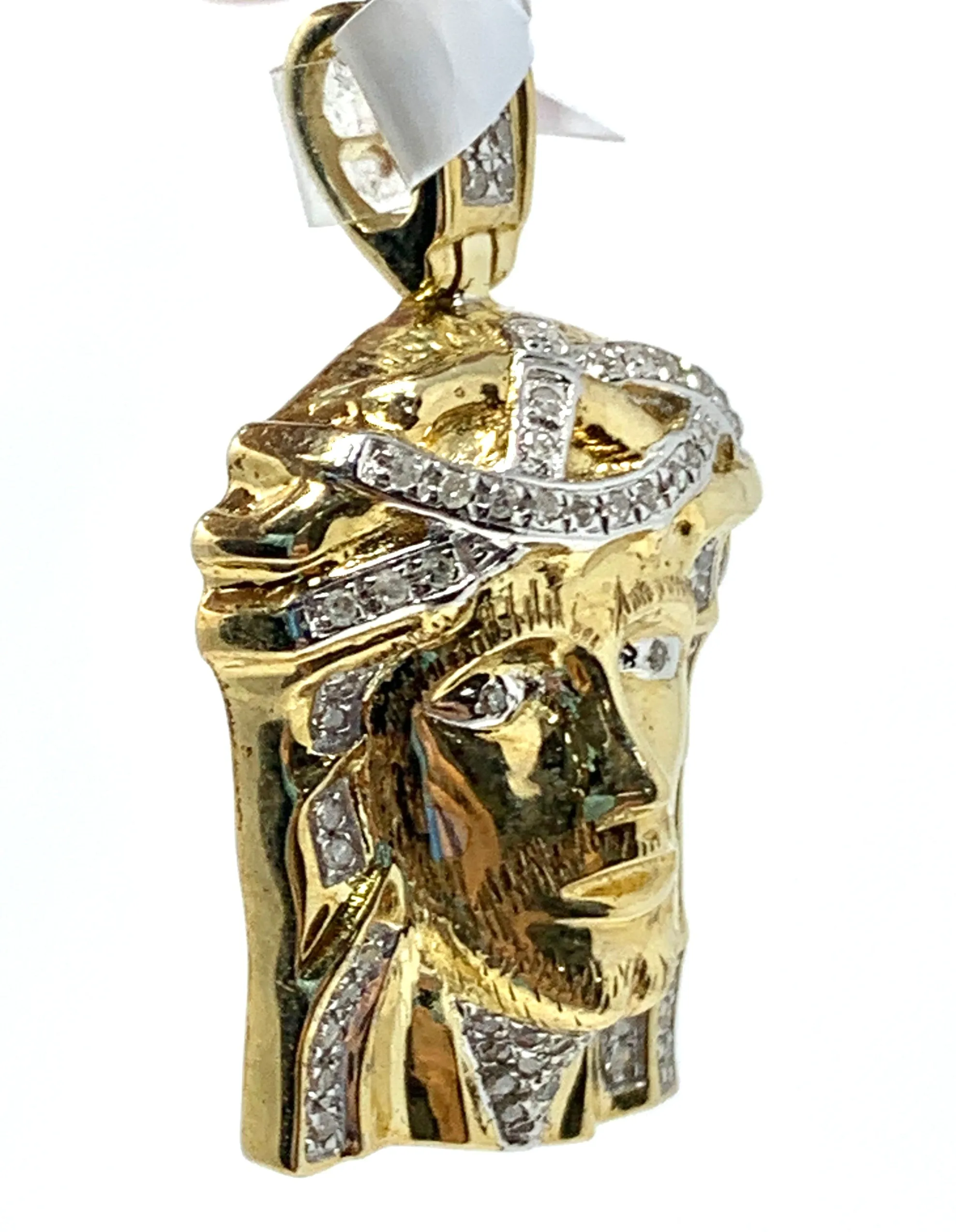 10K 0.19CT Yellow Gold Jesus Pendant Charm