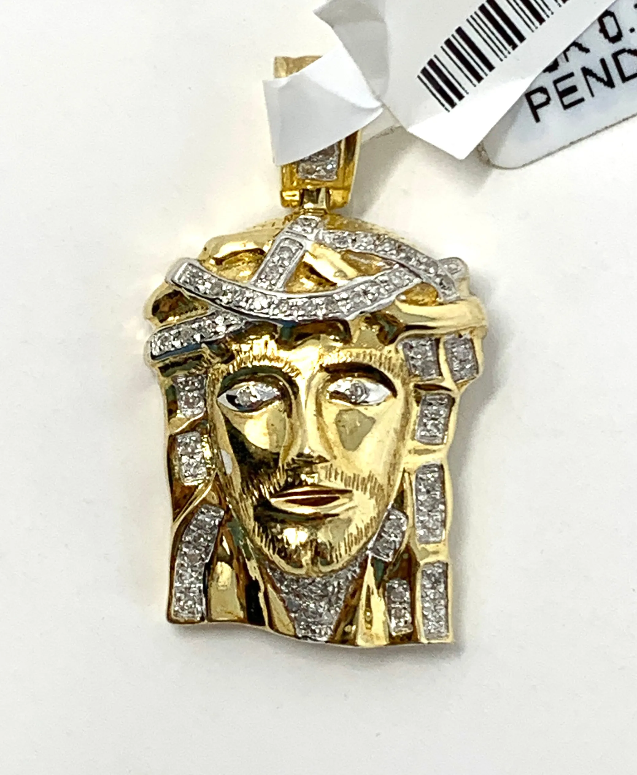 10K 0.19CT Yellow Gold Jesus Pendant Charm