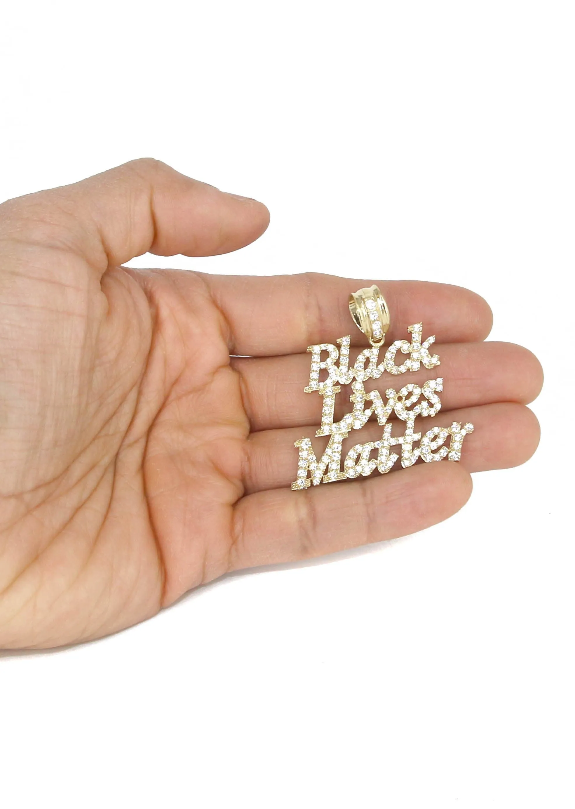 10K Yellow Gold Black Lives Matter Necklace | Appx 19.8 Grams
