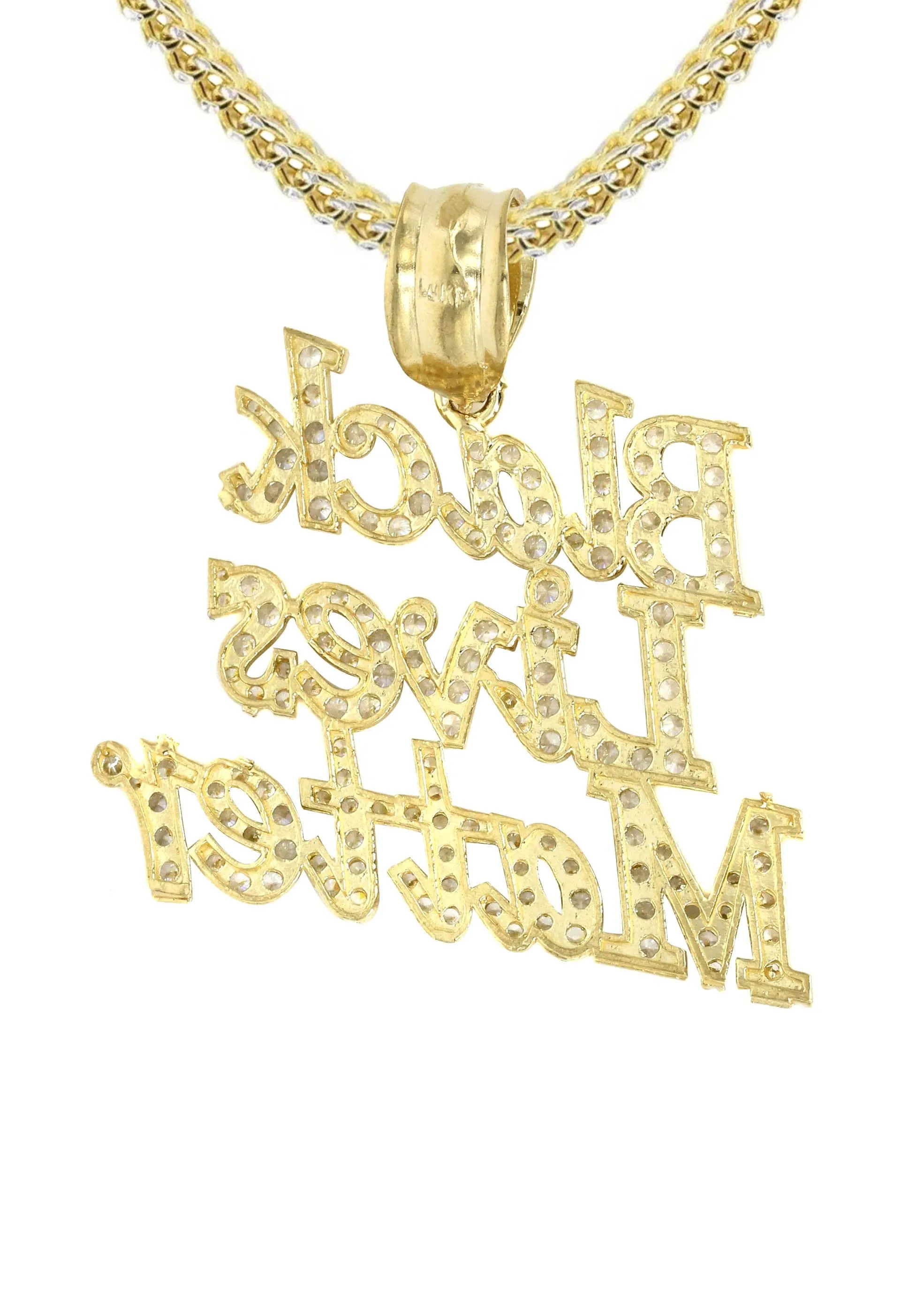 10K Yellow Gold Black Lives Matter Necklace | Appx 19.8 Grams