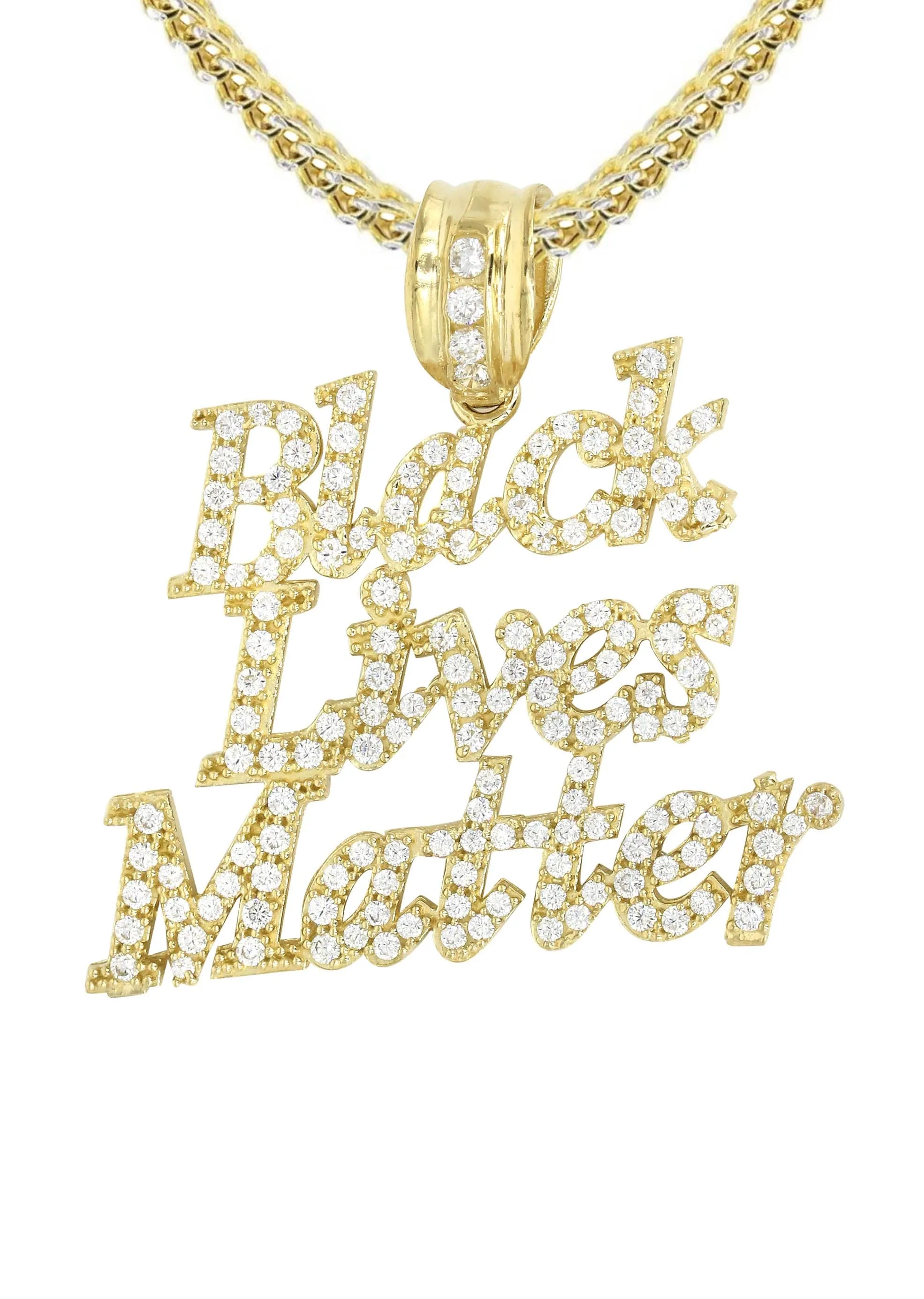 10K Yellow Gold Black Lives Matter Necklace | Appx 19.8 Grams