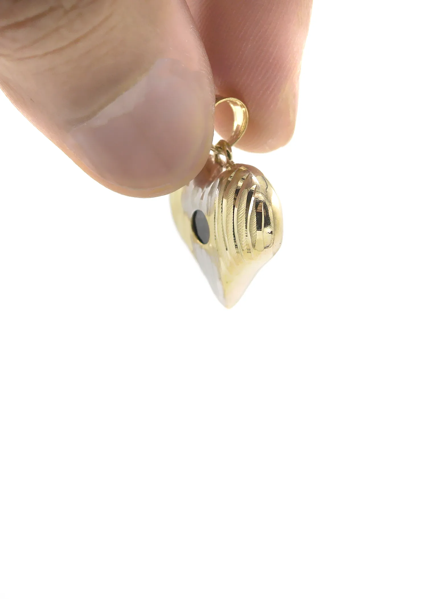 10K Yellow Gold Heart Pendant | Customizable Size