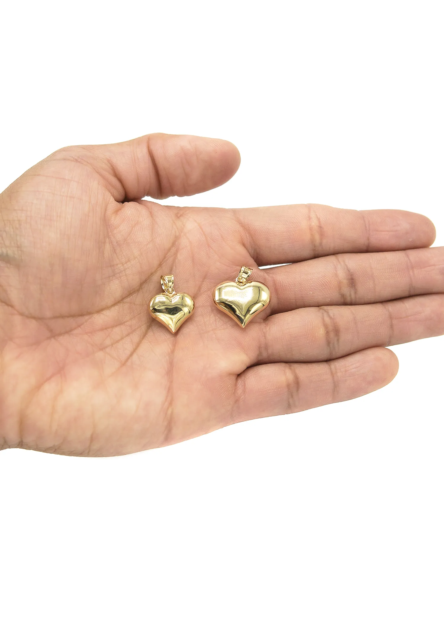 10K Yellow Gold Heart Pendant | Customizable Size