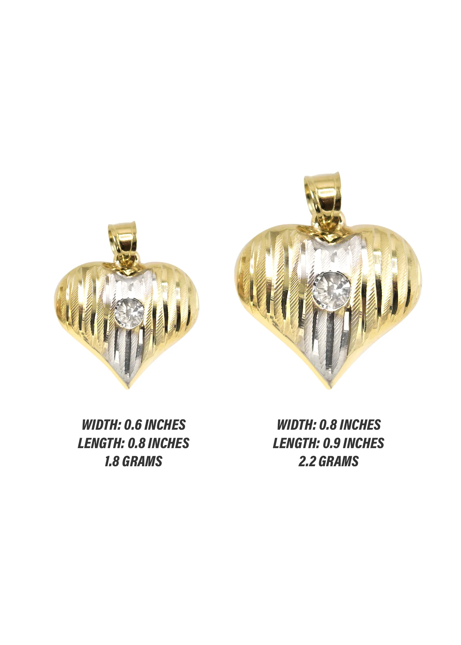 10K Yellow Gold Heart Pendant | Customizable Size