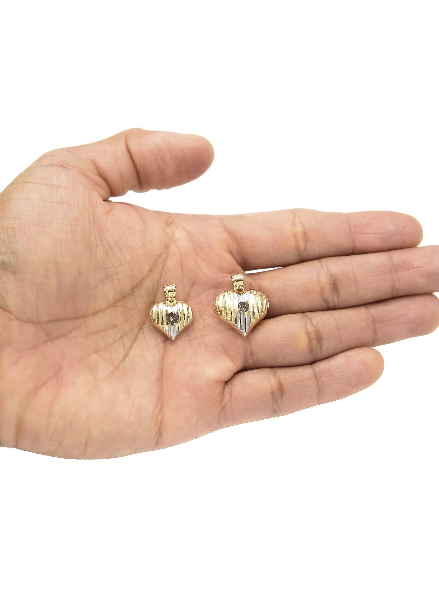 10K Yellow Gold Heart Pendant | Customizable Size
