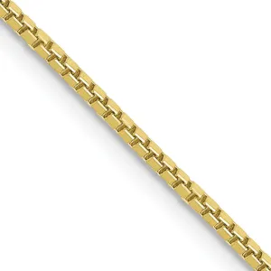 10KT Yellow Gold 16-inch 1.3MM Lobster Clasp Box Chain