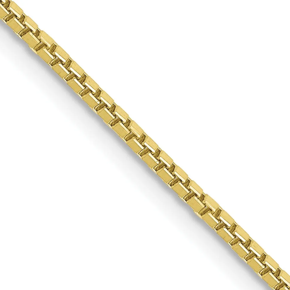 10KT Yellow Gold 16-inch 1.3MM Lobster Clasp Box Chain