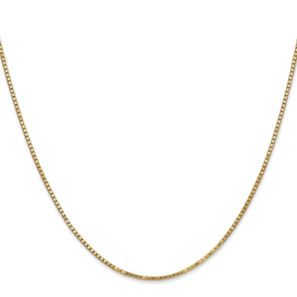 10KT Yellow Gold 16-inch 1.3MM Lobster Clasp Box Chain