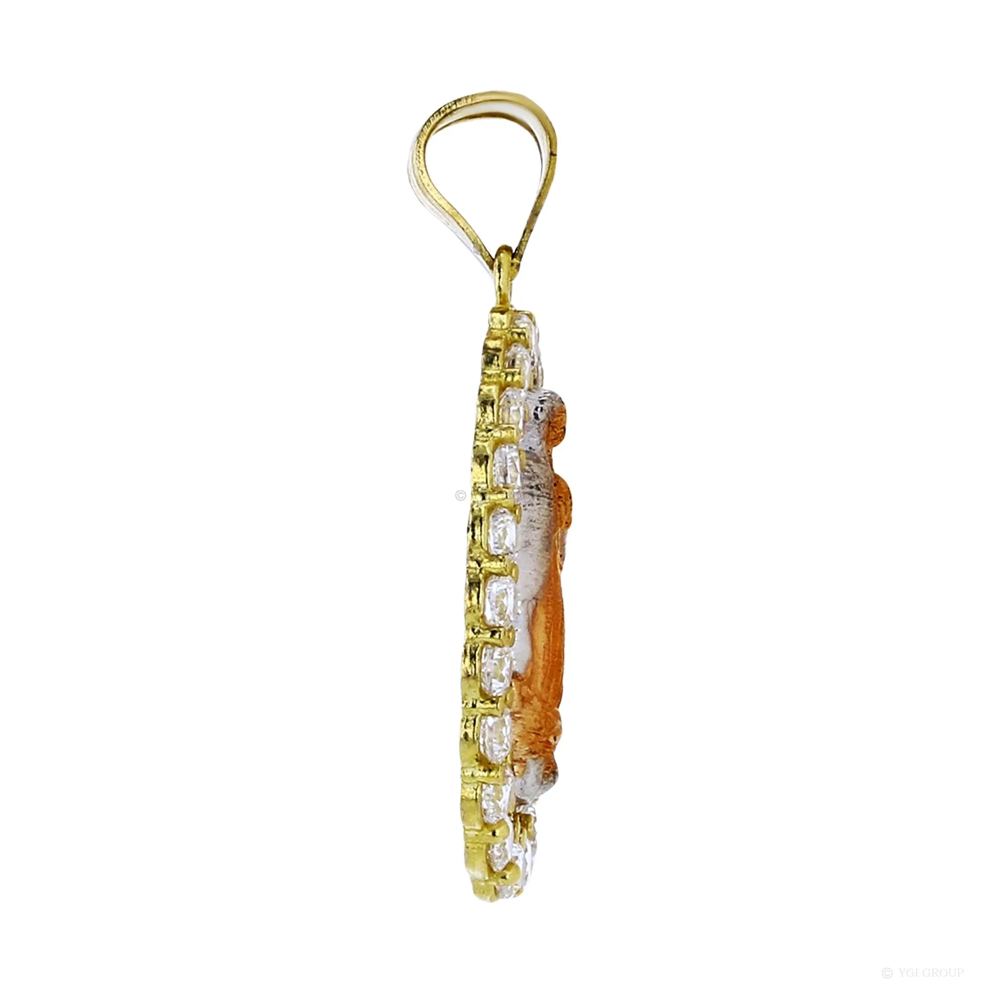 14 Karat Tricolor Gold Our Lady of Guadalupe Charm Pendant
