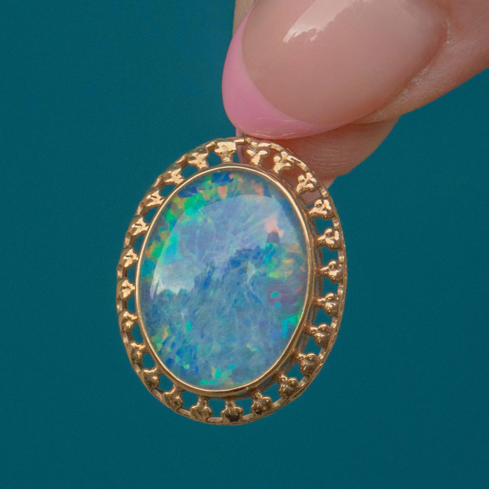 14ct Gold Opal Doublet Pendant