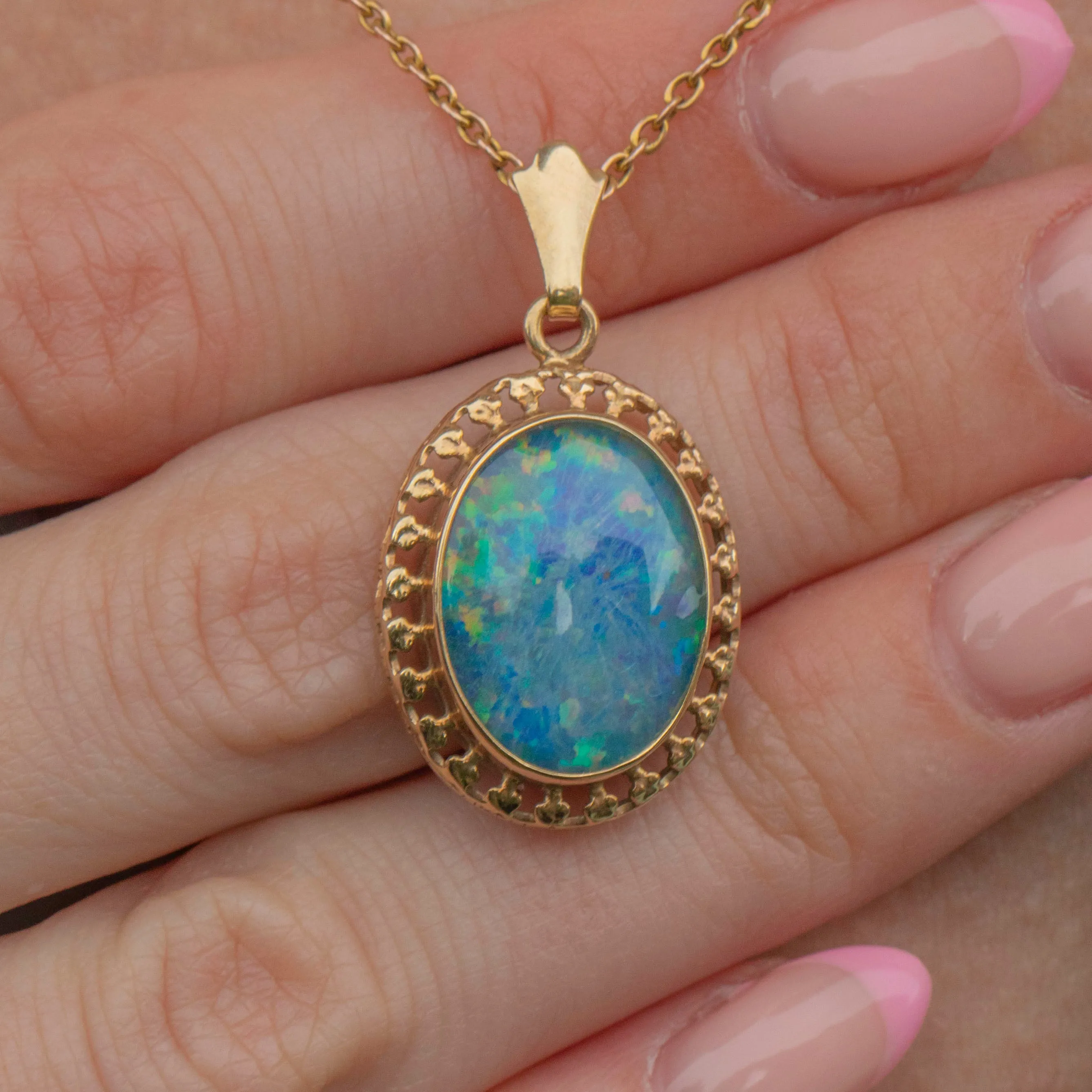 14ct Gold Opal Doublet Pendant