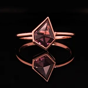 14K Rose Gold Geometric Sapphire Slice Ring