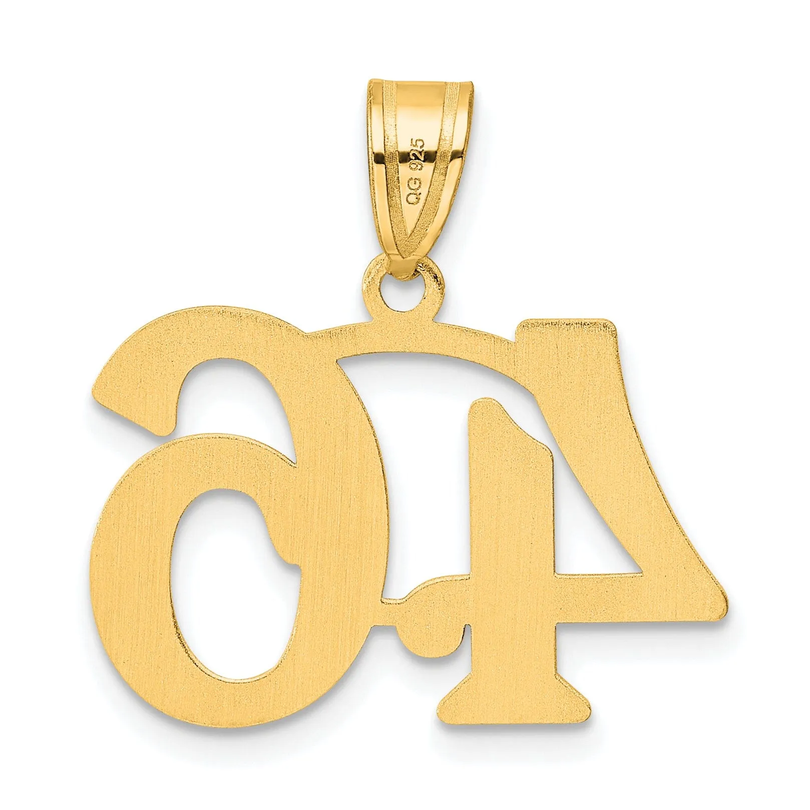 14k Yellow Gold Polished Finish Number 46 Charm Pendant