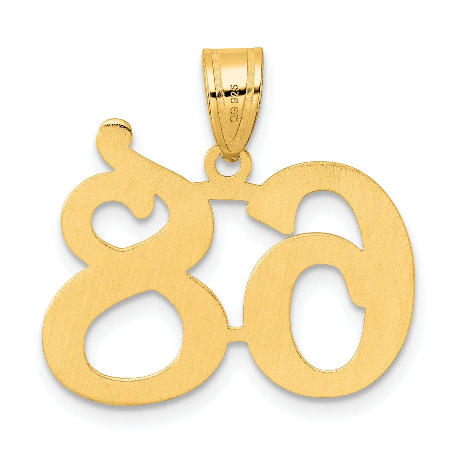 14k Yellow Gold Polished Finish Number 68 Charm Pendant