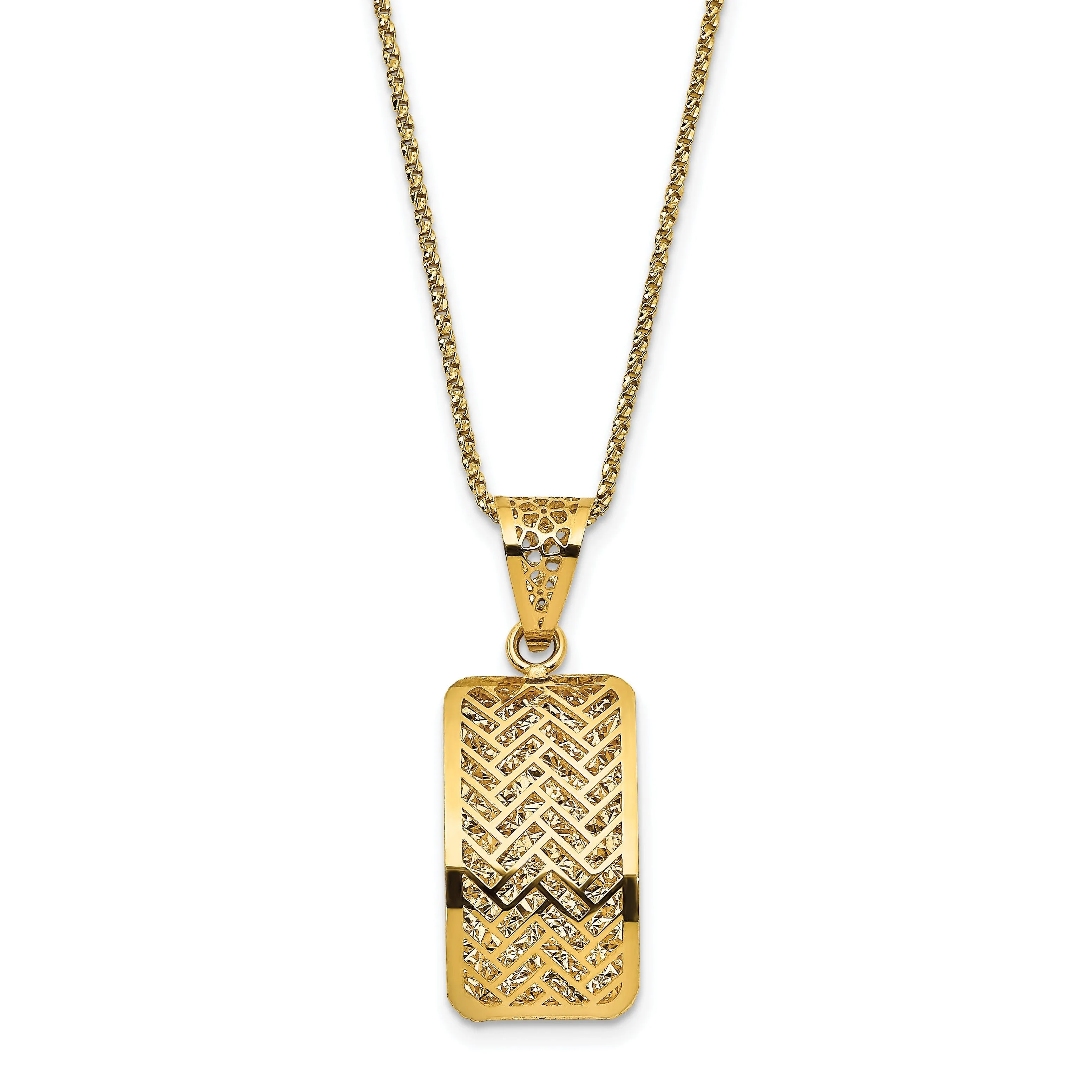 14k Yellow Gold Polished Hollow Fancy Pendant