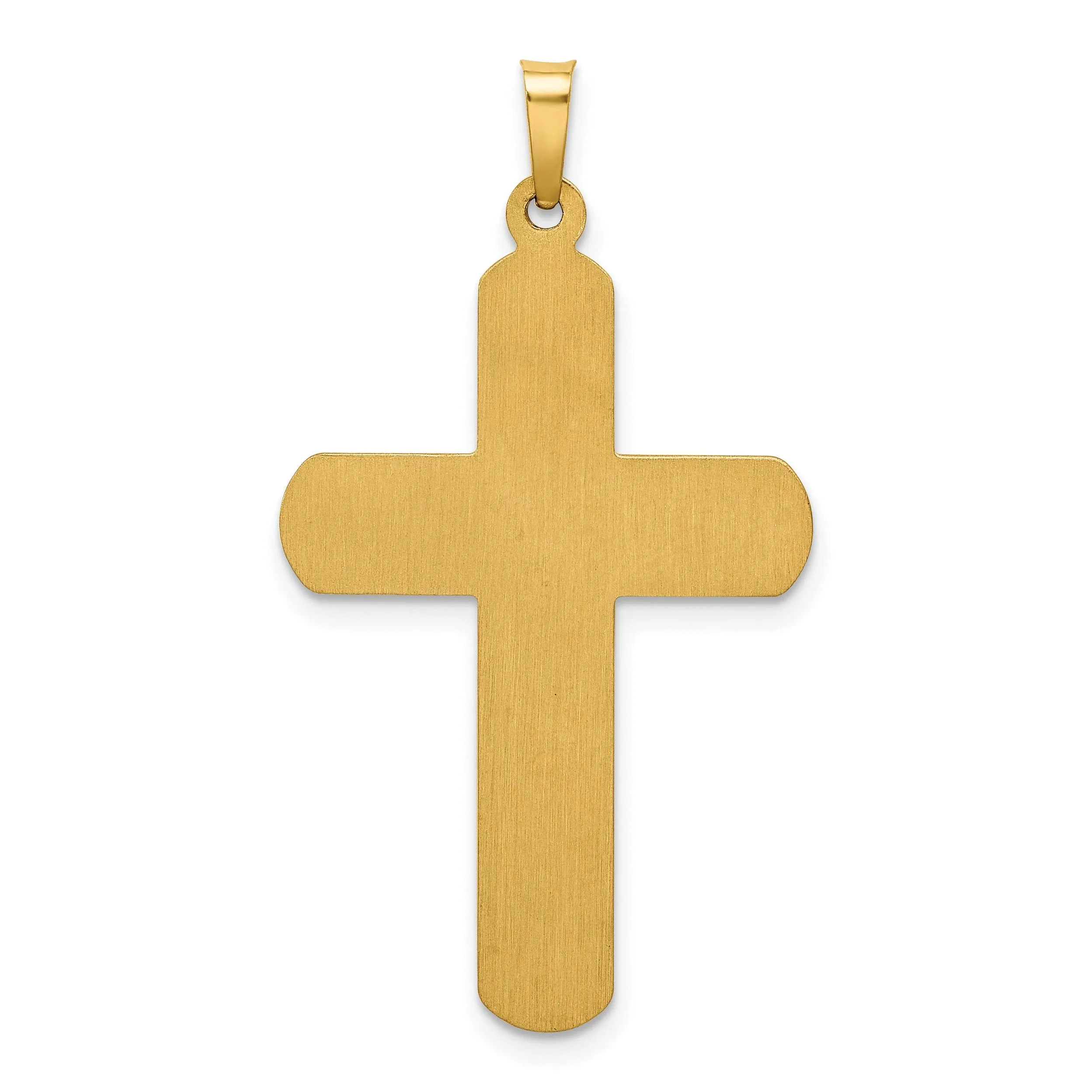 14k Yellow Gold Polished Textured Cross Pendant