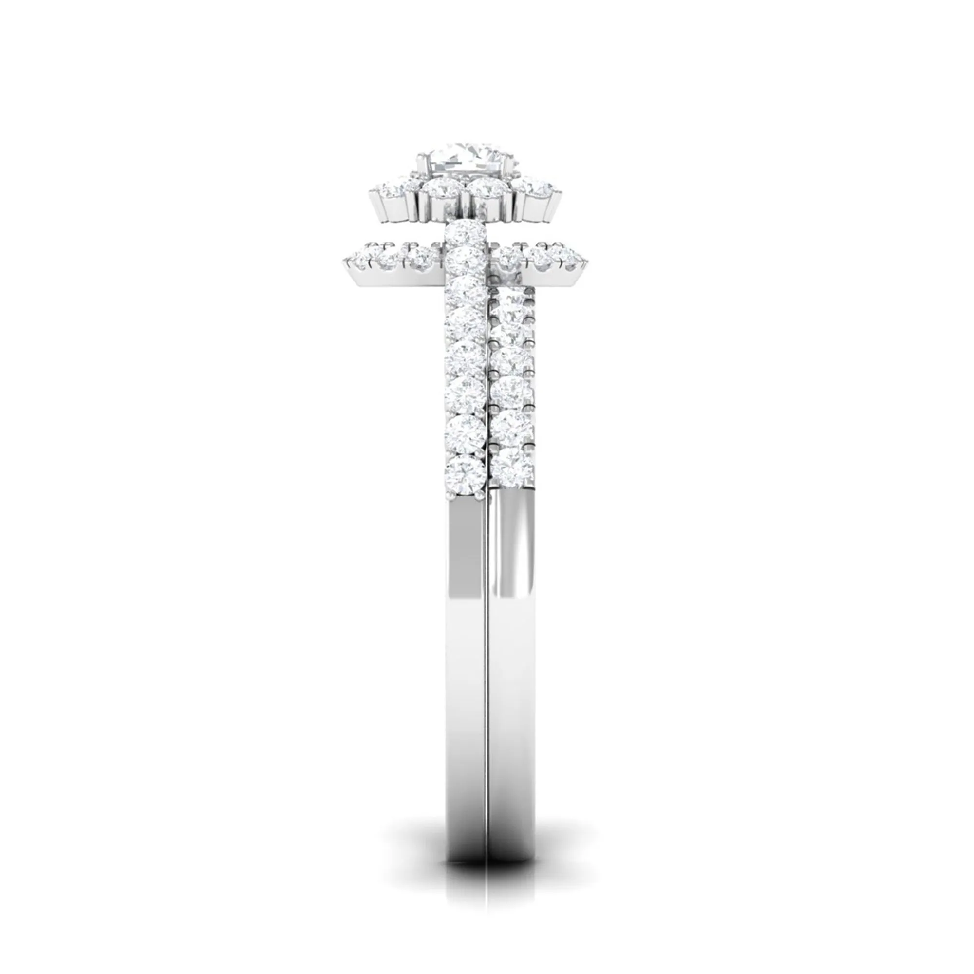 1.50 CT Zircon Statement Wedding Ring Set