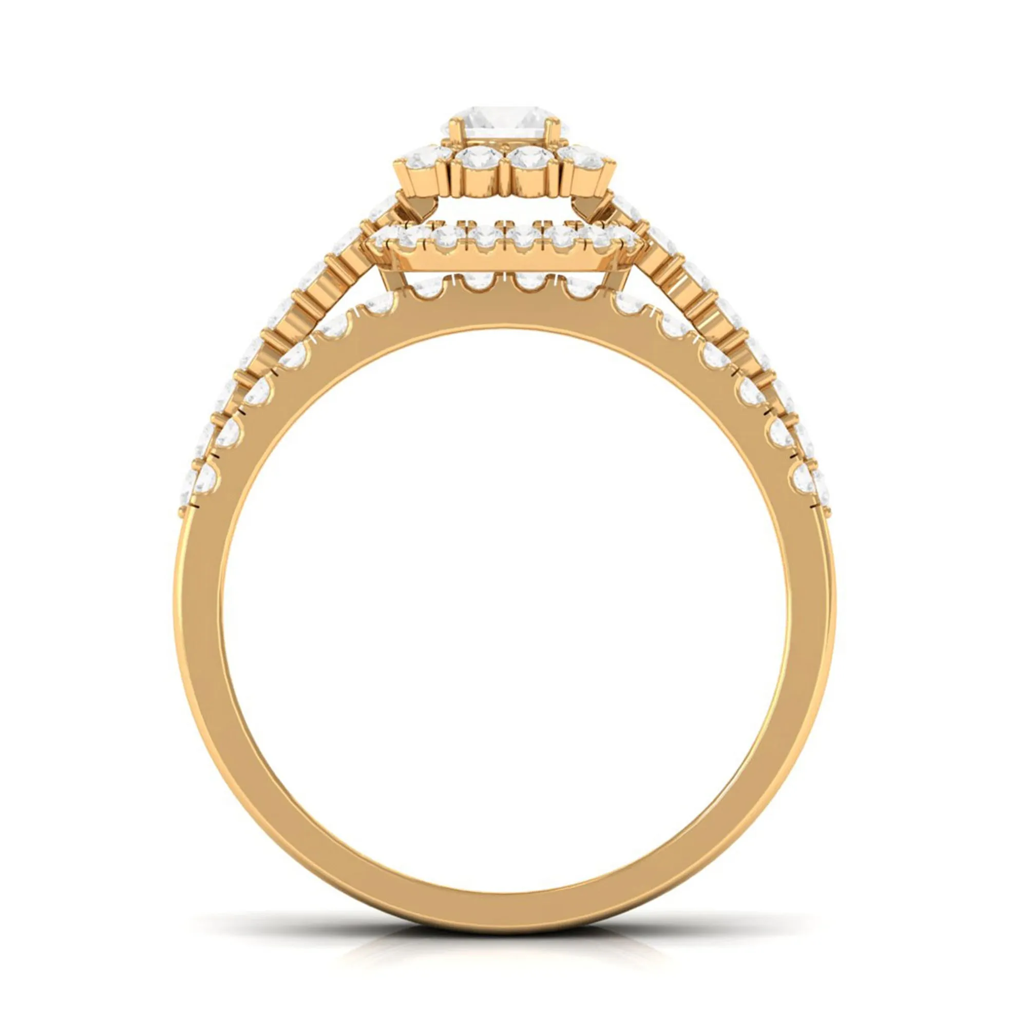 1.50 CT Zircon Statement Wedding Ring Set
