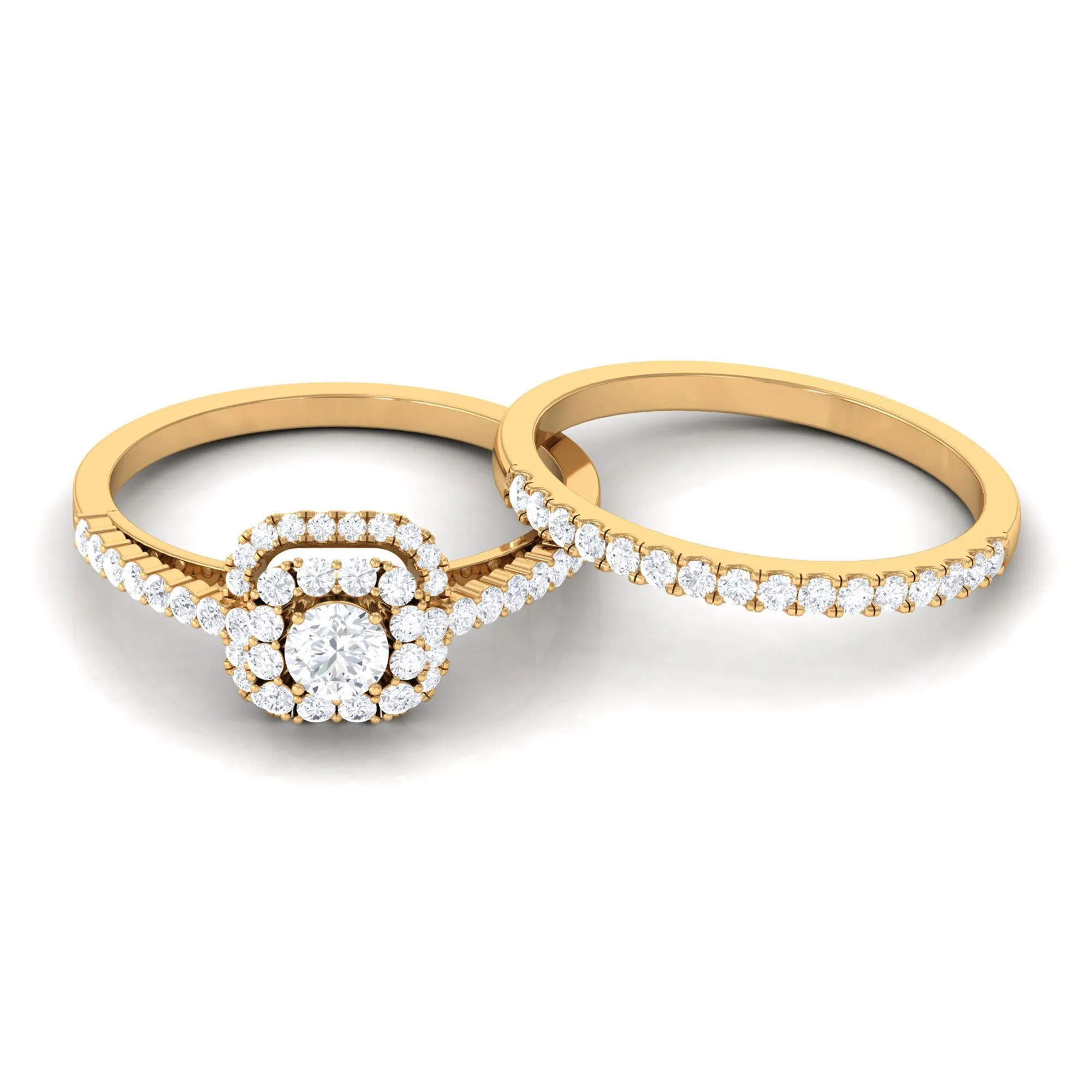 1.50 CT Zircon Statement Wedding Ring Set
