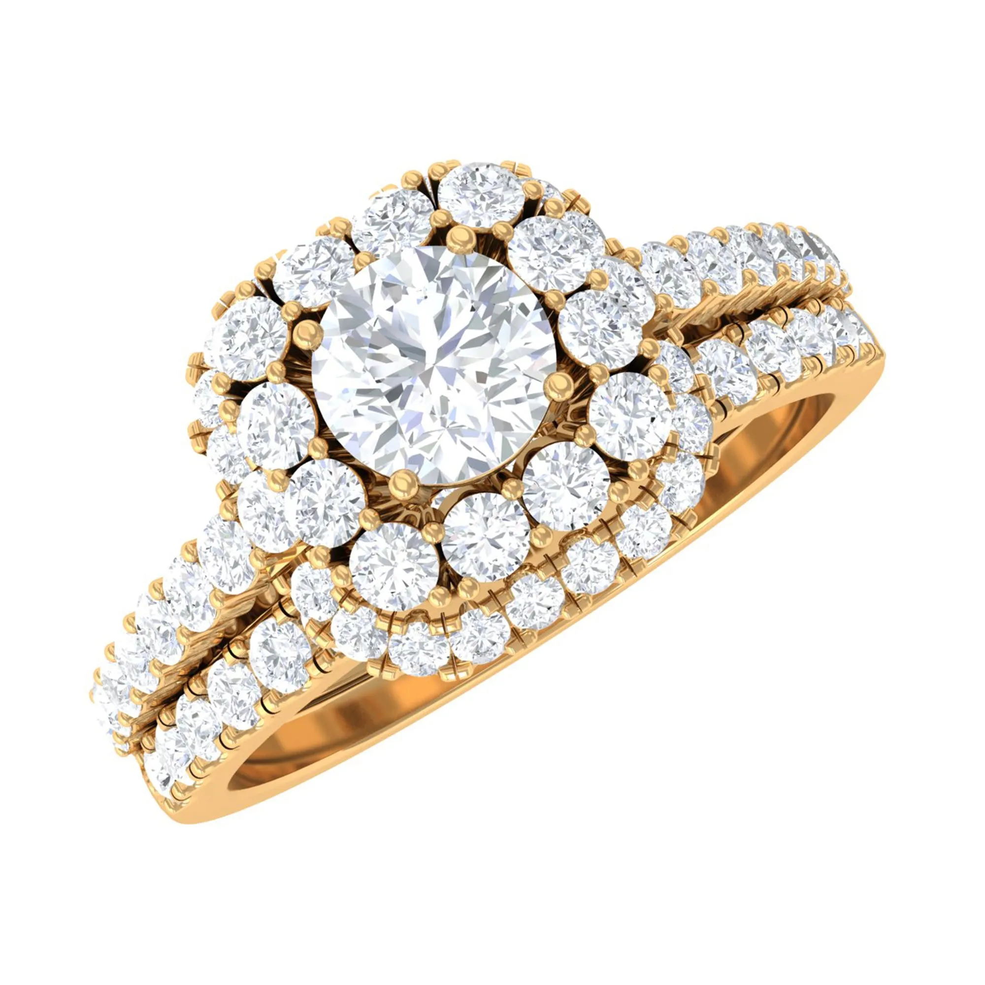 1.50 CT Zircon Statement Wedding Ring Set