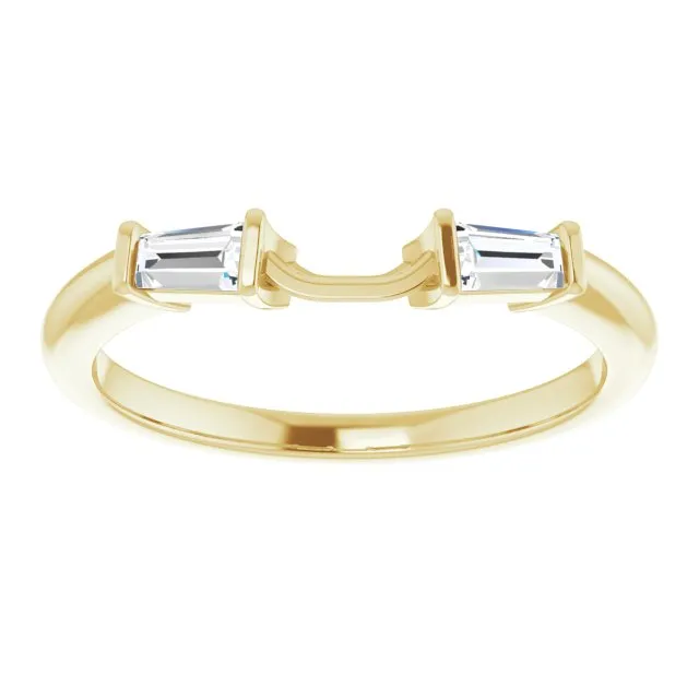 18K Yellow Band Mounting Emerald Ring