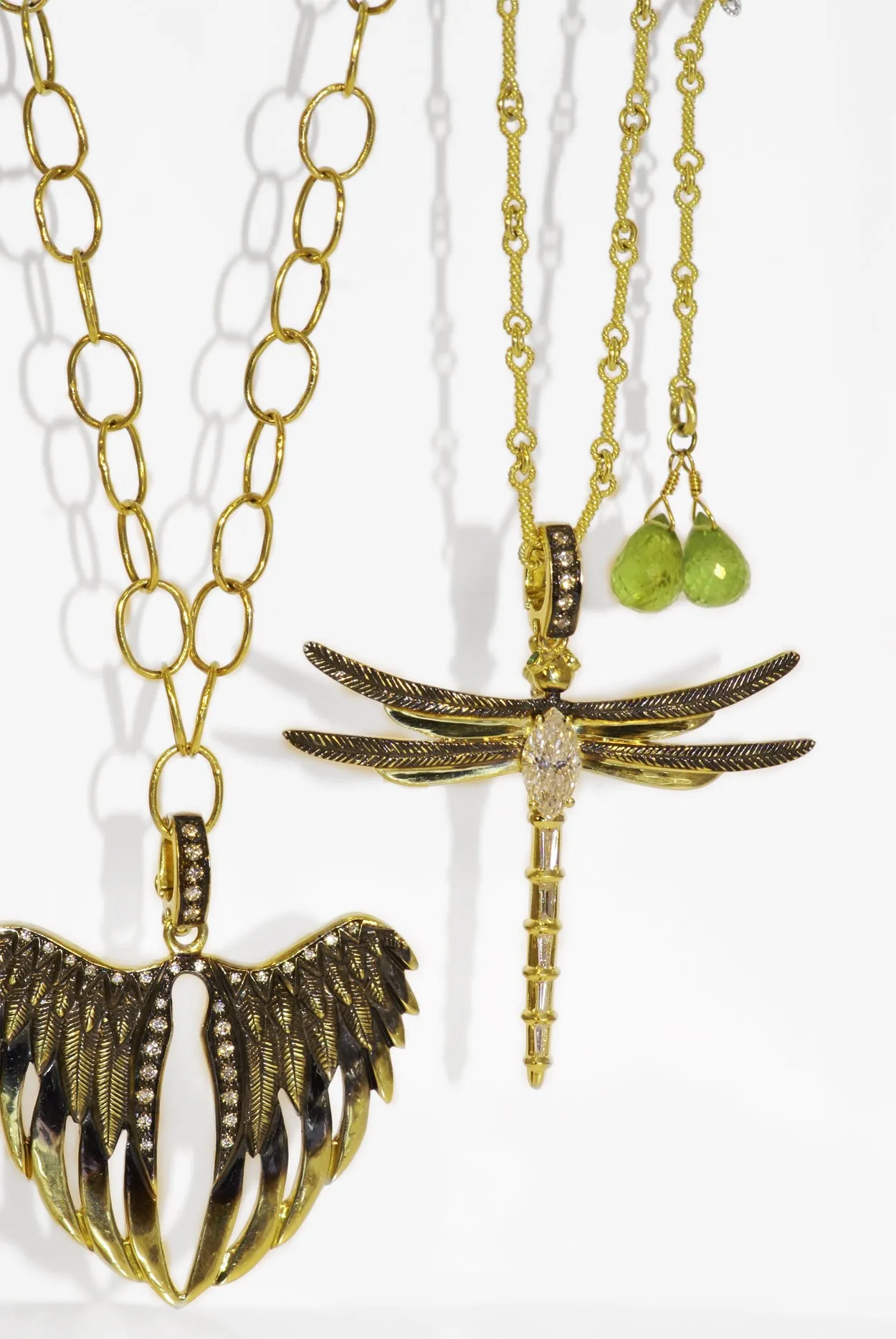 18kt Gold Midsize Angel Wing Charm with Diamonds