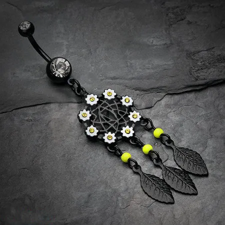 1pcs Colorful Crystal 4 Styles Dangle Stainless Steel Dream Catcher  Belly Button Ring navel piercing jewelry