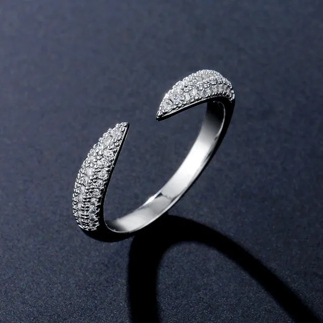 2022 NEW Fashion Korea Upscale Zircon Gold Ring Vintage Open Rings for Women Crystal Design Trendy Party Jewelry Gift
