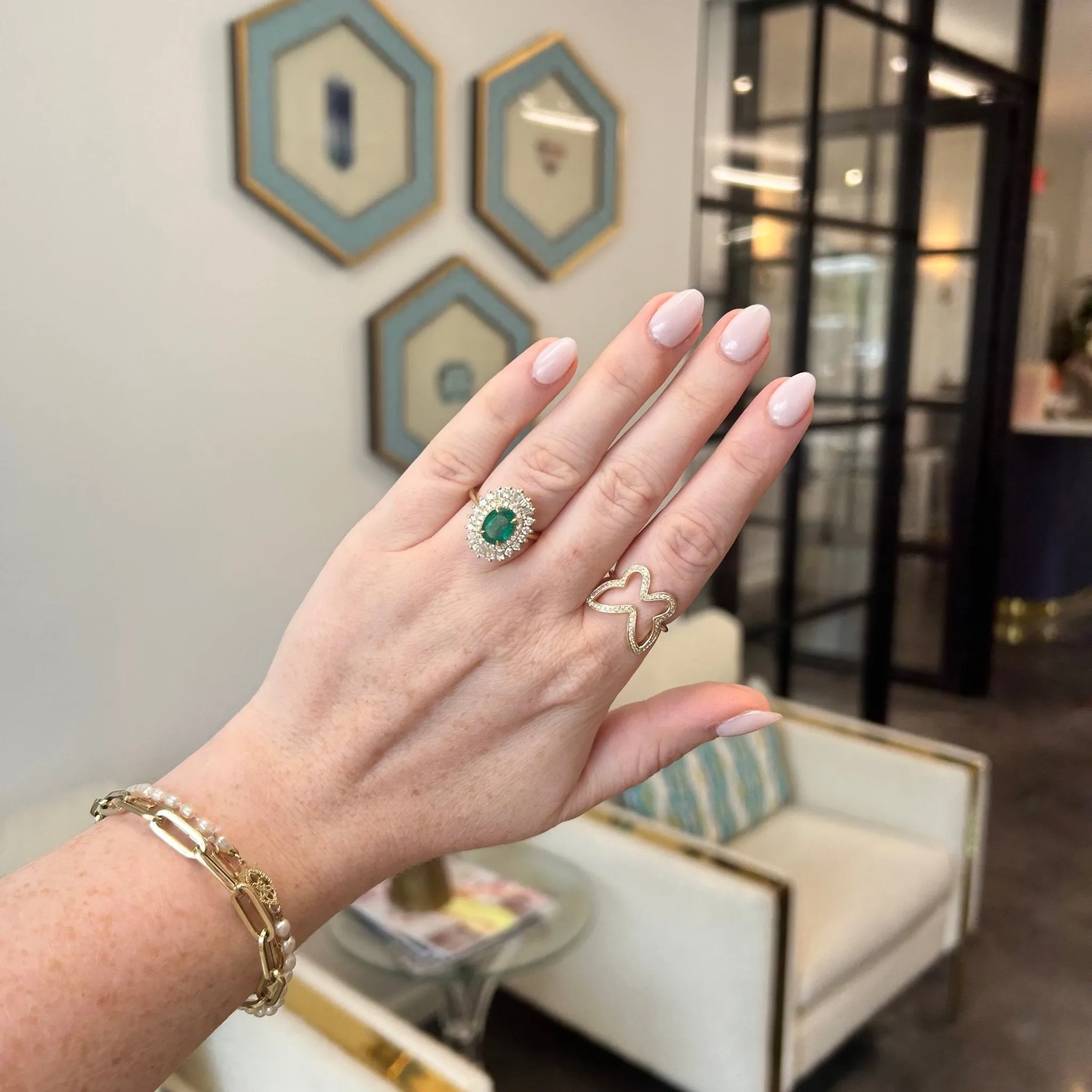 2.04ct Emerald Sunburst Ring