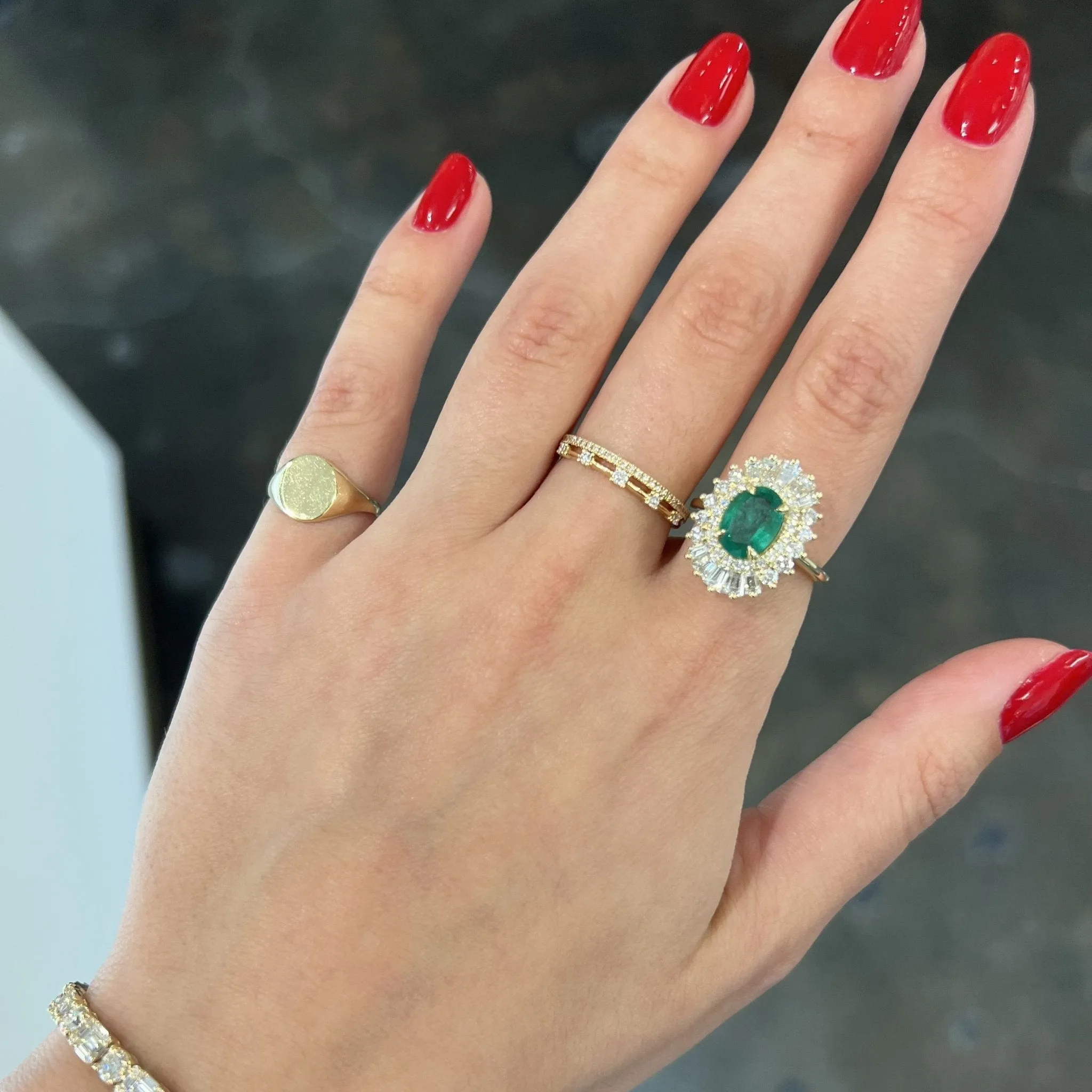 2.04ct Emerald Sunburst Ring