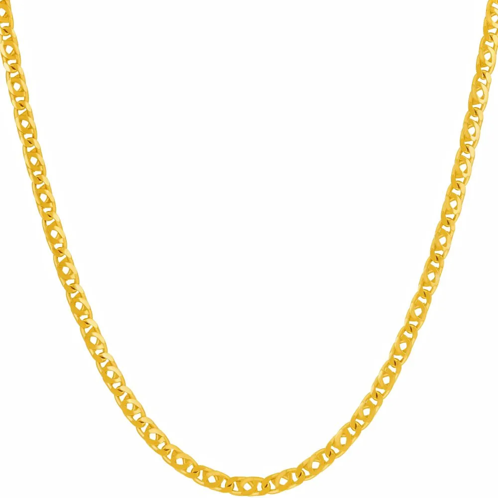 3mm Emblem Oval Chain Necklace