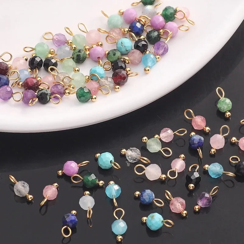 5 PCS/Package Diameter 4mm Natural Stone Opal Round Pendant Beads