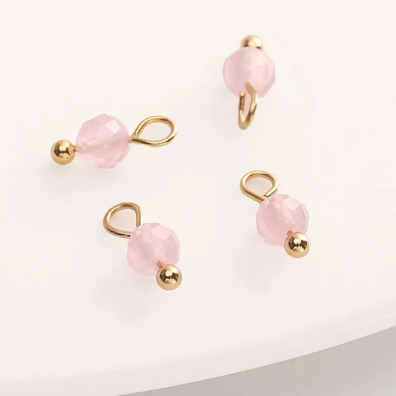 5 PCS/Package Diameter 4mm Natural Stone Opal Round Pendant Beads