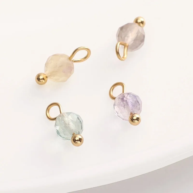 5 PCS/Package Diameter 4mm Natural Stone Opal Round Pendant Beads