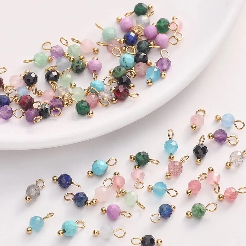 5 PCS/Package Diameter 4mm Natural Stone Opal Round Pendant Beads
