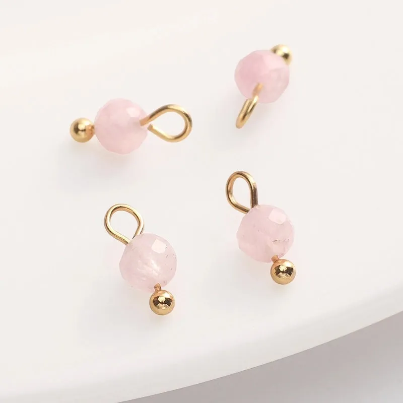5 PCS/Package Diameter 4mm Natural Stone Opal Round Pendant Beads