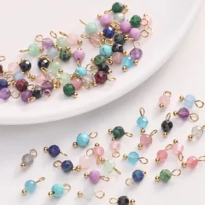5 PCS/Package Diameter 4mm Natural Stone Opal Round Pendant Beads