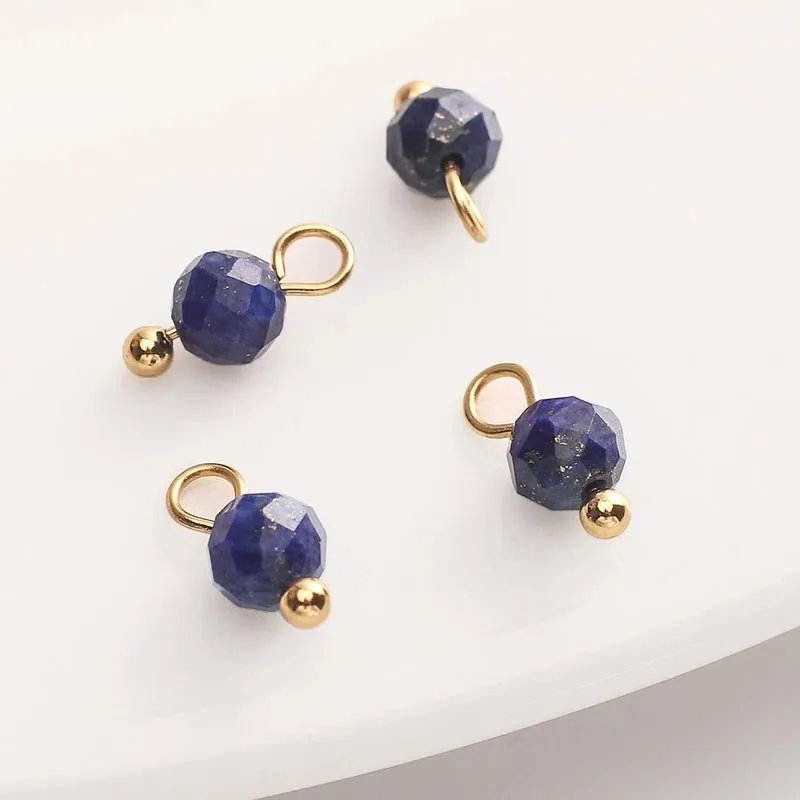 5 PCS/Package Diameter 4mm Natural Stone Opal Round Pendant Beads