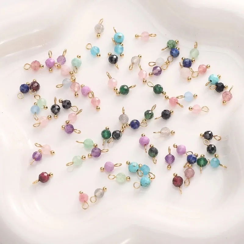 5 PCS/Package Diameter 4mm Natural Stone Opal Round Pendant Beads