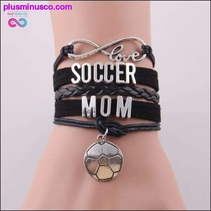 7 colors Infinity love soccer mom bracelet football charm