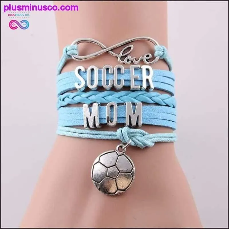 7 colors Infinity love soccer mom bracelet football charm