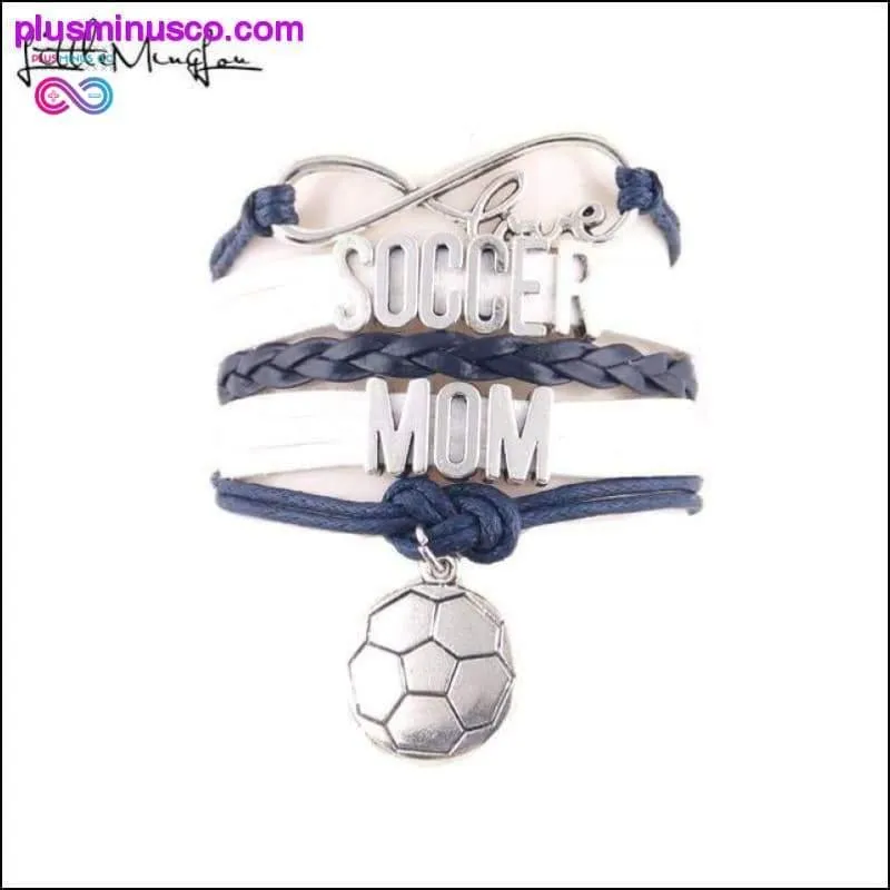 7 colors Infinity love soccer mom bracelet football charm