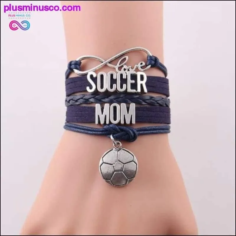 7 colors Infinity love soccer mom bracelet football charm