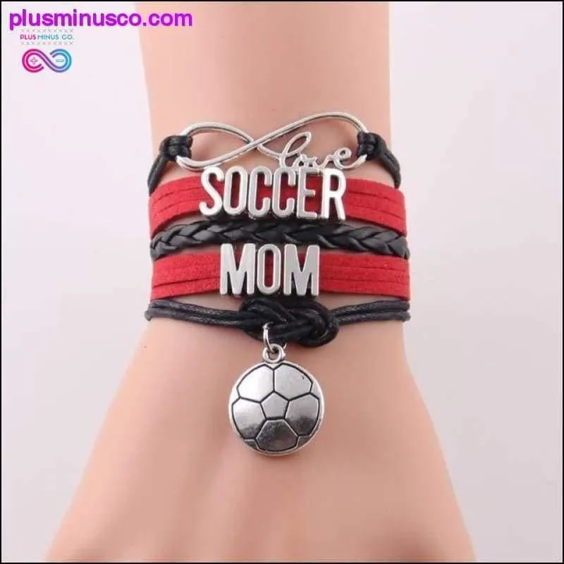 7 colors Infinity love soccer mom bracelet football charm