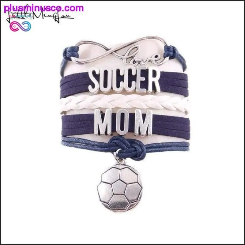 7 colors Infinity love soccer mom bracelet football charm