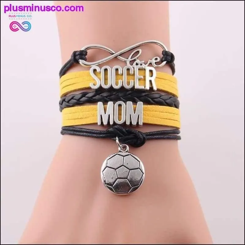7 colors Infinity love soccer mom bracelet football charm