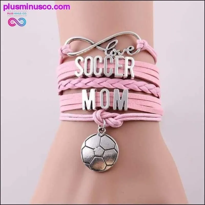 7 colors Infinity love soccer mom bracelet football charm