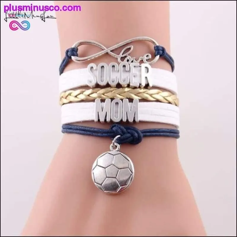 7 colors Infinity love soccer mom bracelet football charm