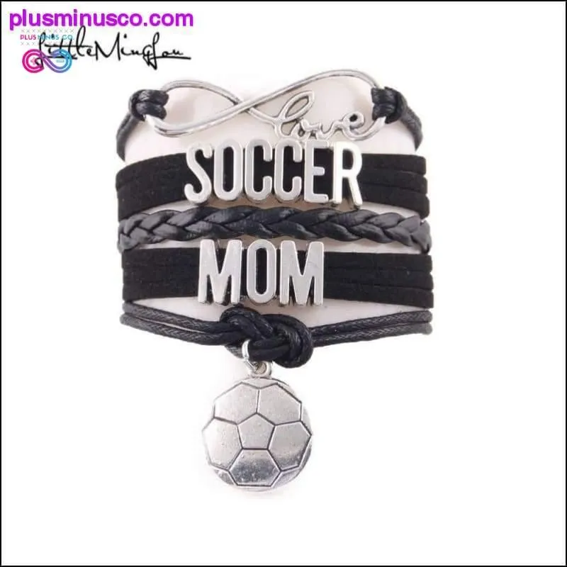 7 colors Infinity love soccer mom bracelet football charm